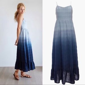 Madewell BNWT Dip-Dye Cami Pintuck Ruffle Dress / 0 / DUSTYPOOL BENGALI INDIGO